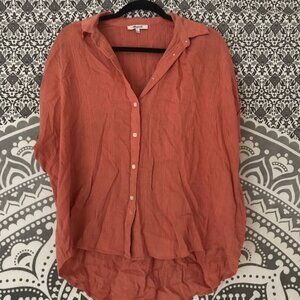 Madewell coral buttonup
